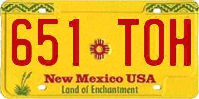 NM license plate 651TOH