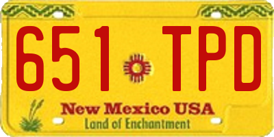 NM license plate 651TPD