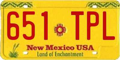 NM license plate 651TPL