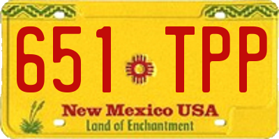 NM license plate 651TPP