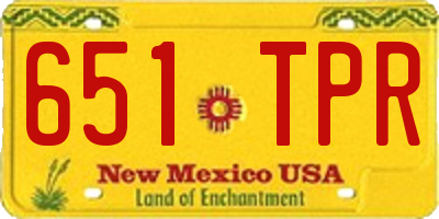 NM license plate 651TPR
