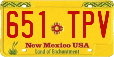 NM license plate 651TPV