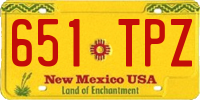 NM license plate 651TPZ