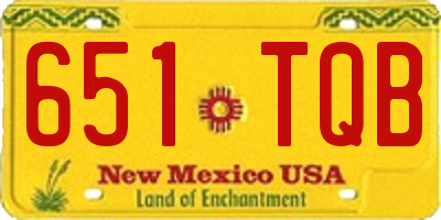 NM license plate 651TQB
