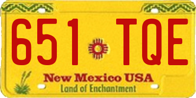 NM license plate 651TQE
