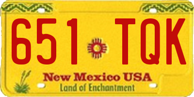 NM license plate 651TQK