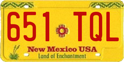 NM license plate 651TQL