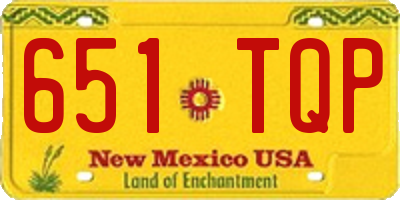 NM license plate 651TQP