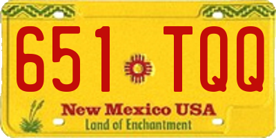 NM license plate 651TQQ