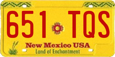 NM license plate 651TQS