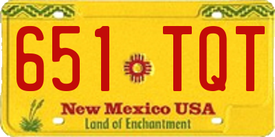NM license plate 651TQT