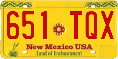 NM license plate 651TQX
