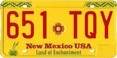 NM license plate 651TQY