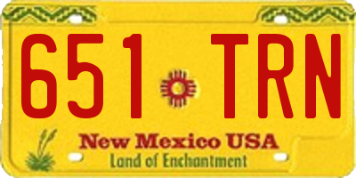 NM license plate 651TRN