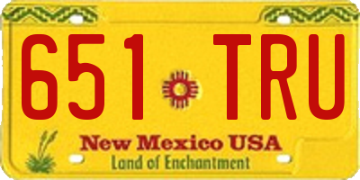NM license plate 651TRU