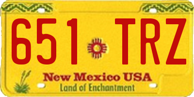 NM license plate 651TRZ