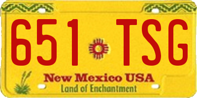 NM license plate 651TSG