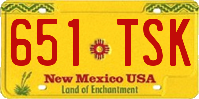 NM license plate 651TSK