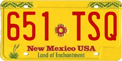 NM license plate 651TSQ