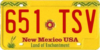 NM license plate 651TSV