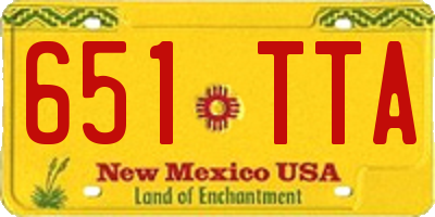 NM license plate 651TTA