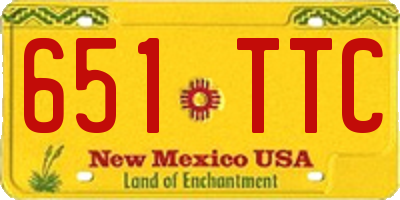 NM license plate 651TTC