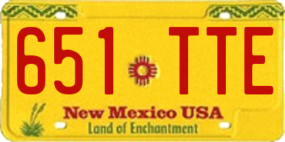 NM license plate 651TTE