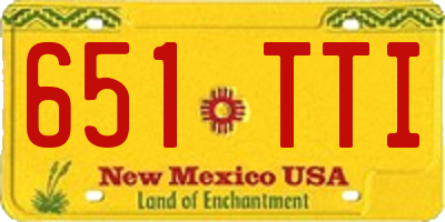NM license plate 651TTI