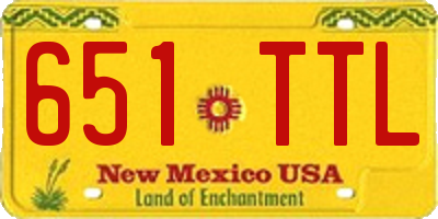 NM license plate 651TTL