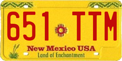 NM license plate 651TTM