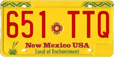 NM license plate 651TTQ