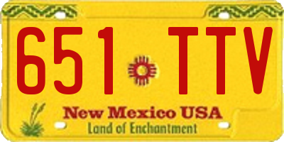 NM license plate 651TTV
