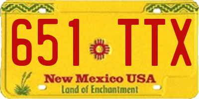 NM license plate 651TTX