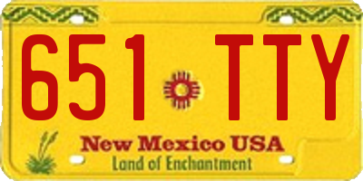 NM license plate 651TTY
