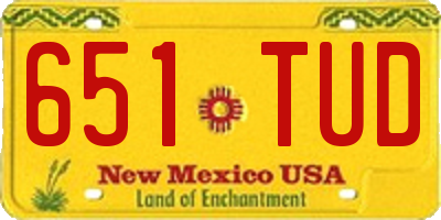 NM license plate 651TUD