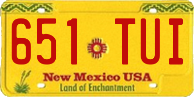 NM license plate 651TUI