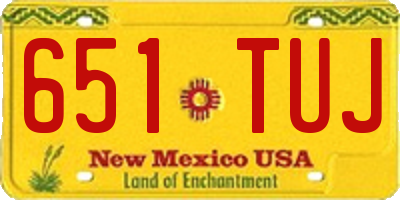 NM license plate 651TUJ