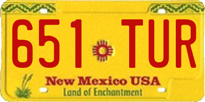 NM license plate 651TUR