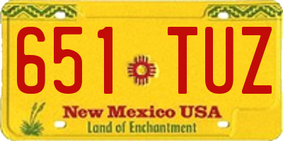 NM license plate 651TUZ