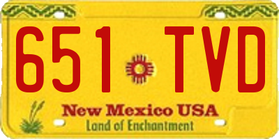 NM license plate 651TVD