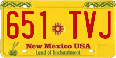 NM license plate 651TVJ