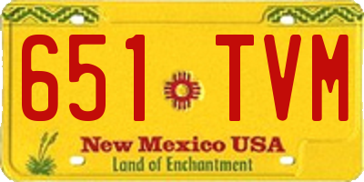 NM license plate 651TVM