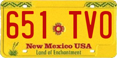 NM license plate 651TVO