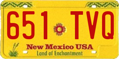 NM license plate 651TVQ