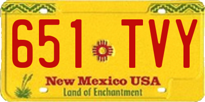 NM license plate 651TVY
