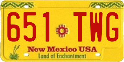 NM license plate 651TWG