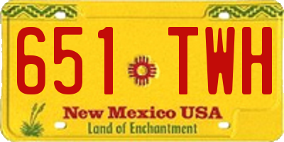 NM license plate 651TWH