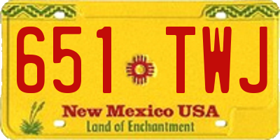 NM license plate 651TWJ