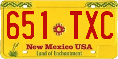 NM license plate 651TXC