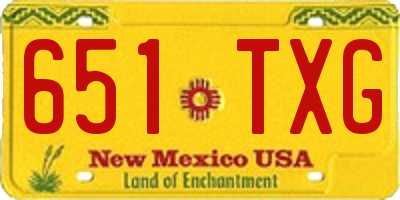 NM license plate 651TXG